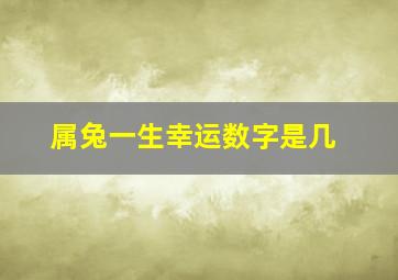 属兔一生幸运数字是几