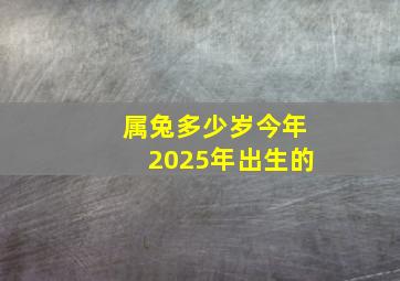 属兔多少岁今年2025年出生的