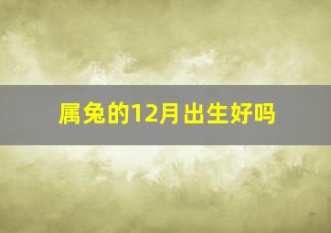 属兔的12月出生好吗