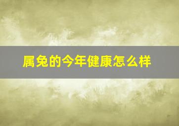 属兔的今年健康怎么样