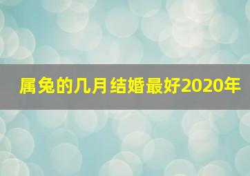 属兔的几月结婚最好2020年