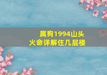 属狗1994山头火命详解住几层楼