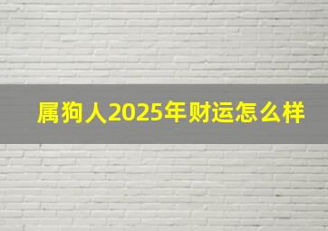 属狗人2025年财运怎么样