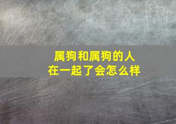 属狗和属狗的人在一起了会怎么样