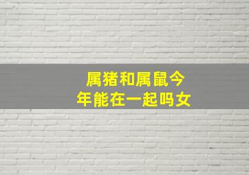 属猪和属鼠今年能在一起吗女