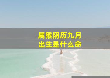 属猴阴历九月出生是什么命