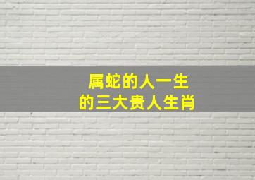 属蛇的人一生的三大贵人生肖