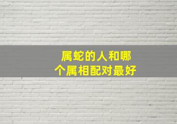 属蛇的人和哪个属相配对最好