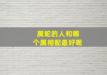 属蛇的人和哪个属相配最好呢