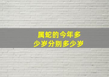 属蛇的今年多少岁分别多少岁