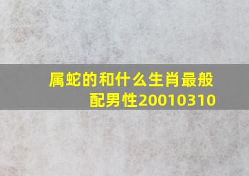 属蛇的和什么生肖最般配男性20010310