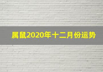 属鼠2020年十二月份运势