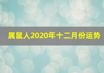 属鼠人2020年十二月份运势