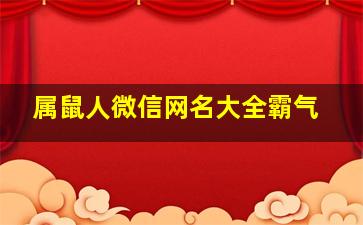 属鼠人微信网名大全霸气