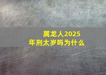 属龙人2025年刑太岁吗为什么