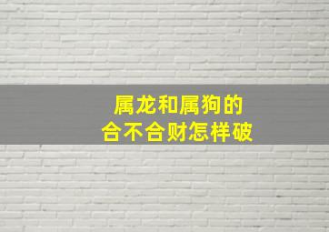 属龙和属狗的合不合财怎样破