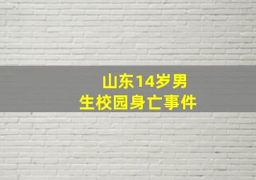 山东14岁男生校园身亡事件