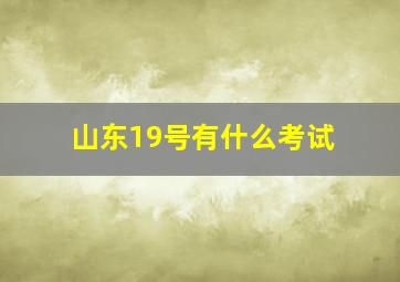 山东19号有什么考试