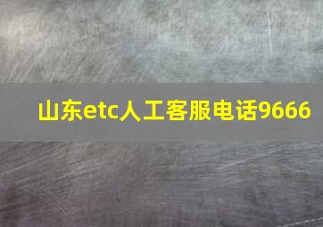 山东etc人工客服电话9666