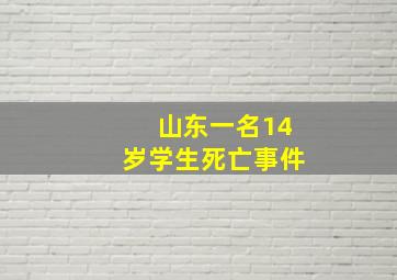 山东一名14岁学生死亡事件