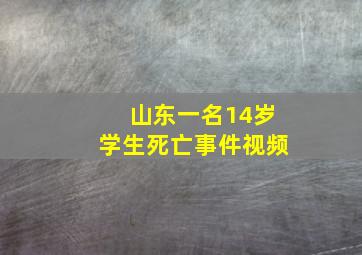 山东一名14岁学生死亡事件视频