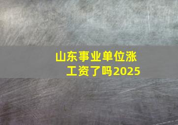 山东事业单位涨工资了吗2025