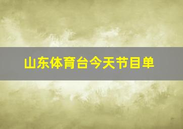 山东体育台今天节目单