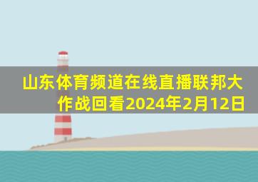 山东体育频道在线直播联邦大作战回看2024年2月12日