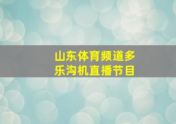 山东体育频道多乐沟机直播节目