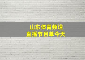 山东体育频道直播节目单今天