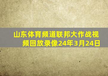 山东体育频道联邦大作战视频回放录像24年3月24日