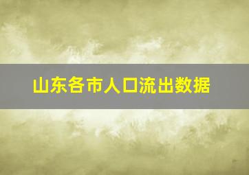 山东各市人口流出数据