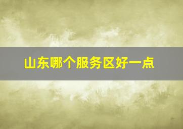 山东哪个服务区好一点