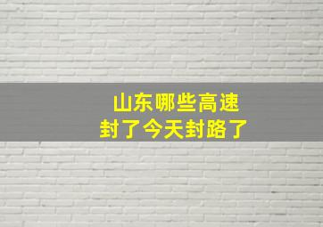 山东哪些高速封了今天封路了