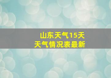 山东天气15天天气情况表最新