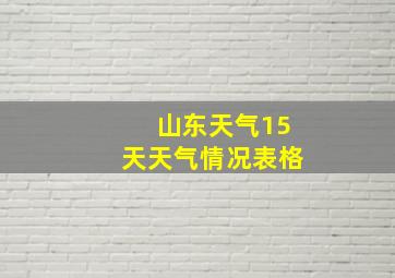 山东天气15天天气情况表格