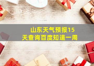 山东天气预报15天查询百度知道一周