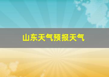 山东天气预报天气