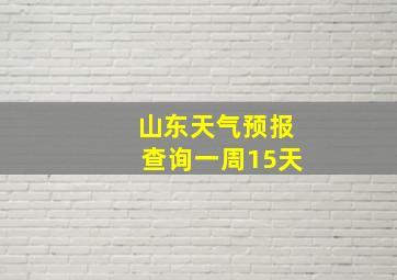 山东天气预报查询一周15天