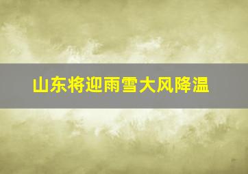 山东将迎雨雪大风降温