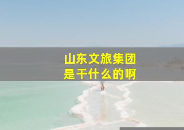 山东文旅集团是干什么的啊