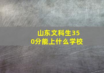 山东文科生350分能上什么学校