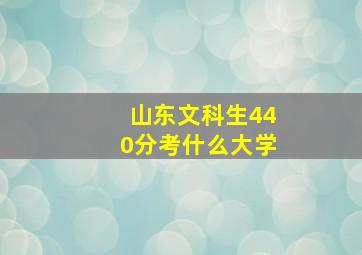 山东文科生440分考什么大学