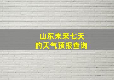 山东未来七天的天气预报查询