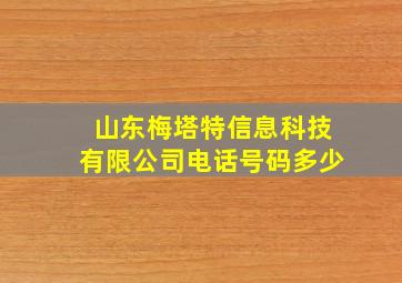 山东梅塔特信息科技有限公司电话号码多少