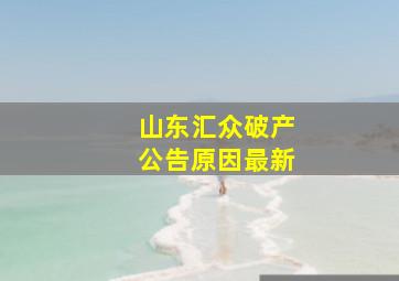 山东汇众破产公告原因最新