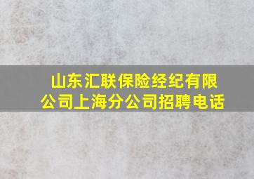 山东汇联保险经纪有限公司上海分公司招聘电话