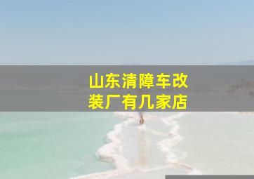 山东清障车改装厂有几家店