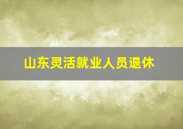 山东灵活就业人员退休