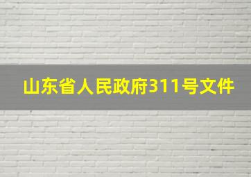 山东省人民政府311号文件